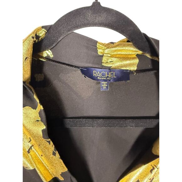 Rachel Roy Top Women's 2X sleeveless Gold Leaf Floral V-neck NWT - Picture 3 of 6